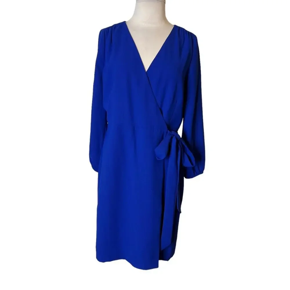 J. Crew Wrap dress in 365 crepe blue sz 8‎